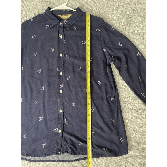 Roebuck and Co Vtg Blue Long Sleeve Button Up Collar Men's Shirt w/ Faces Sz L - Picture 5 of 7